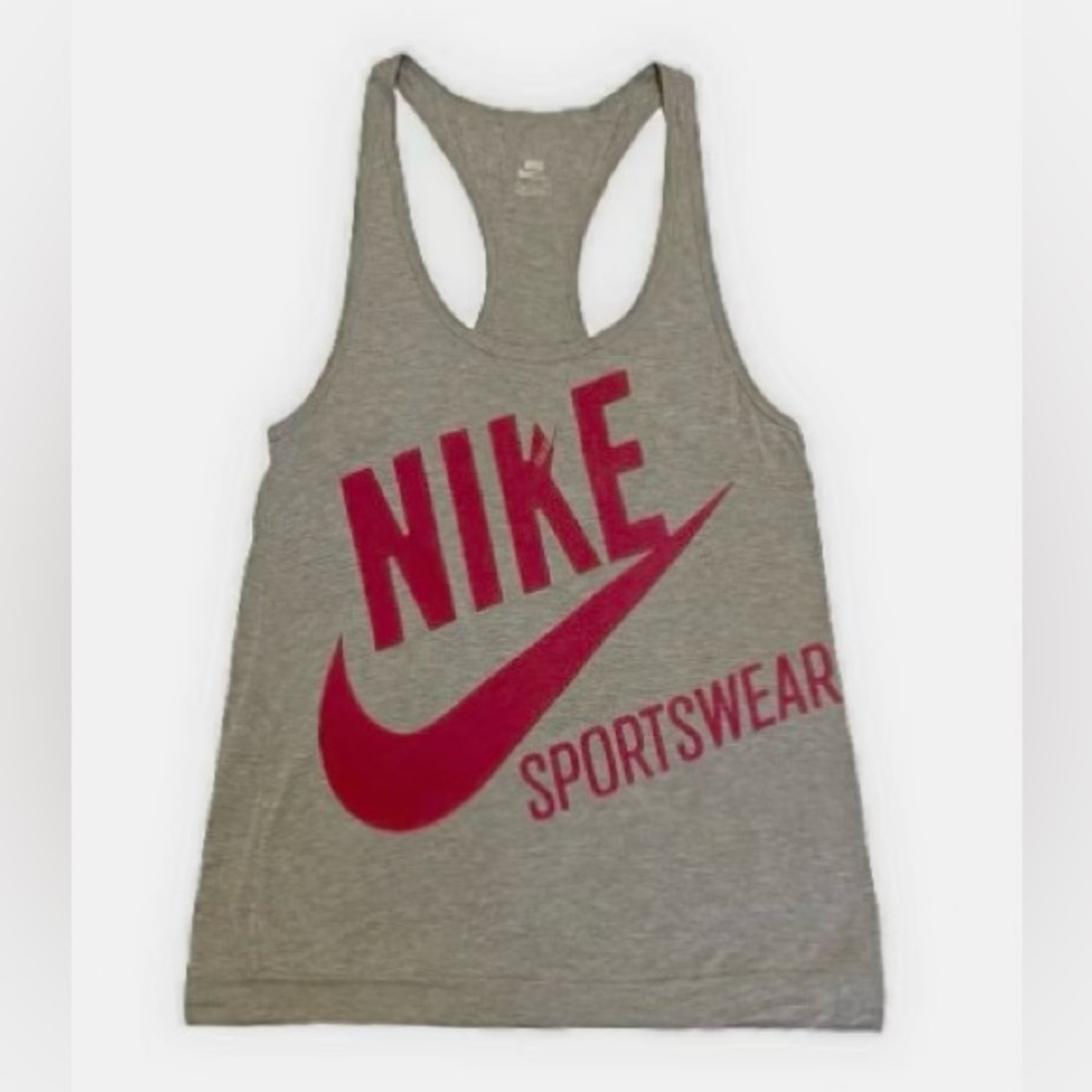 Nike Women’s Racerback Tank Top. Gray/Magenta. Women’s Size Small
